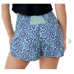 FP Movement by Free People Women's The Way Home Printed Shorts - Teal/Blue